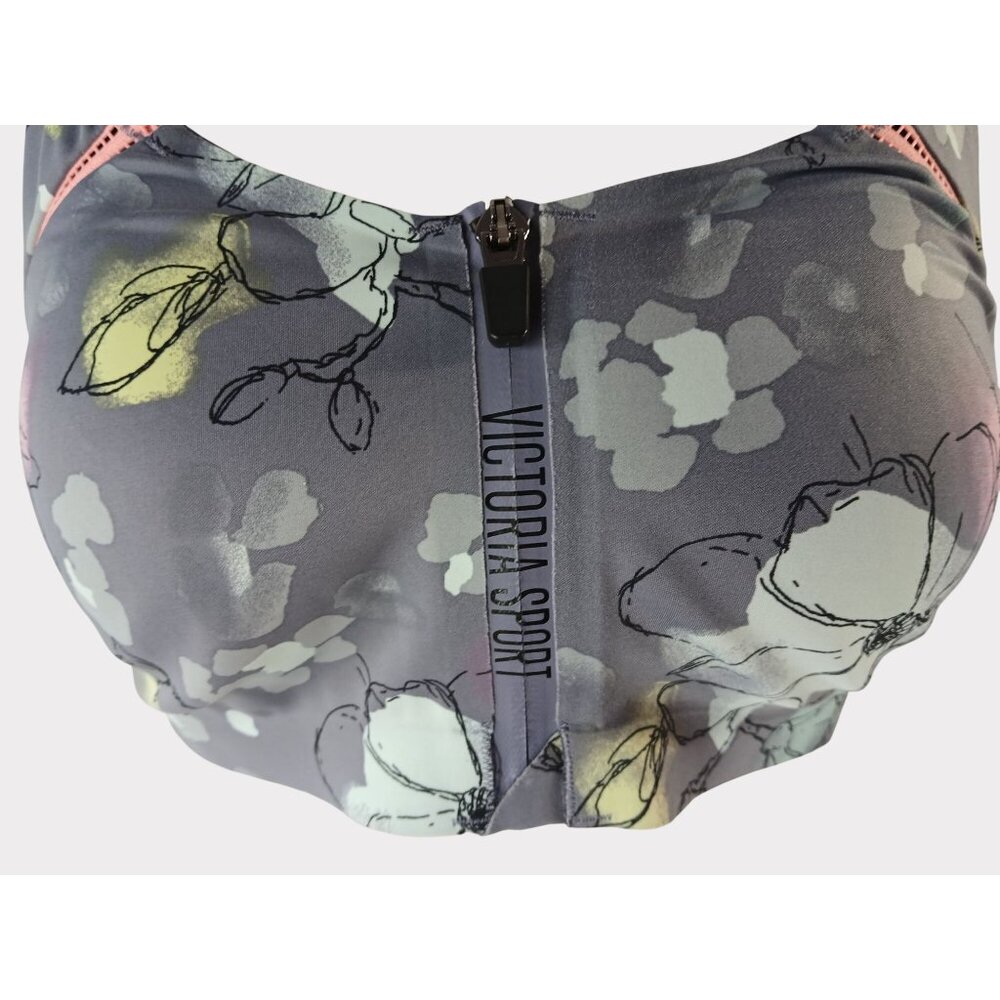 Victorias Secret Sport Floral Zip Sports Bra 32DDD Incredible Knockout Ultra Max - Picture 4 of 12